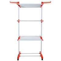 Tendedero plegable con ruedas - Naranja - Herzberg HG-8034ORG